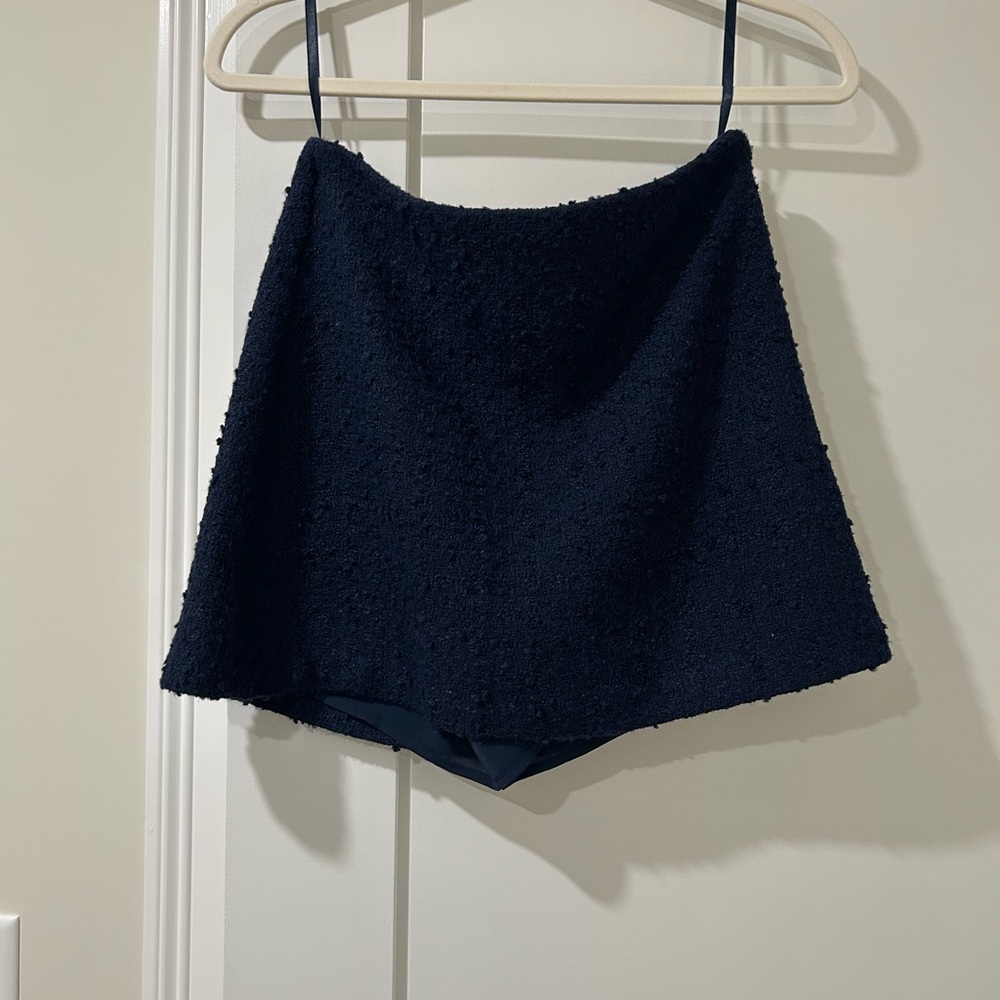 Navy Tweed Skort